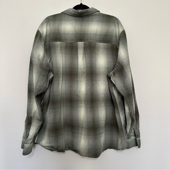 REI Co-op men’s Wallace Lake Flannel Shirt green plaid button up size 3XL - Picture 3 of 3